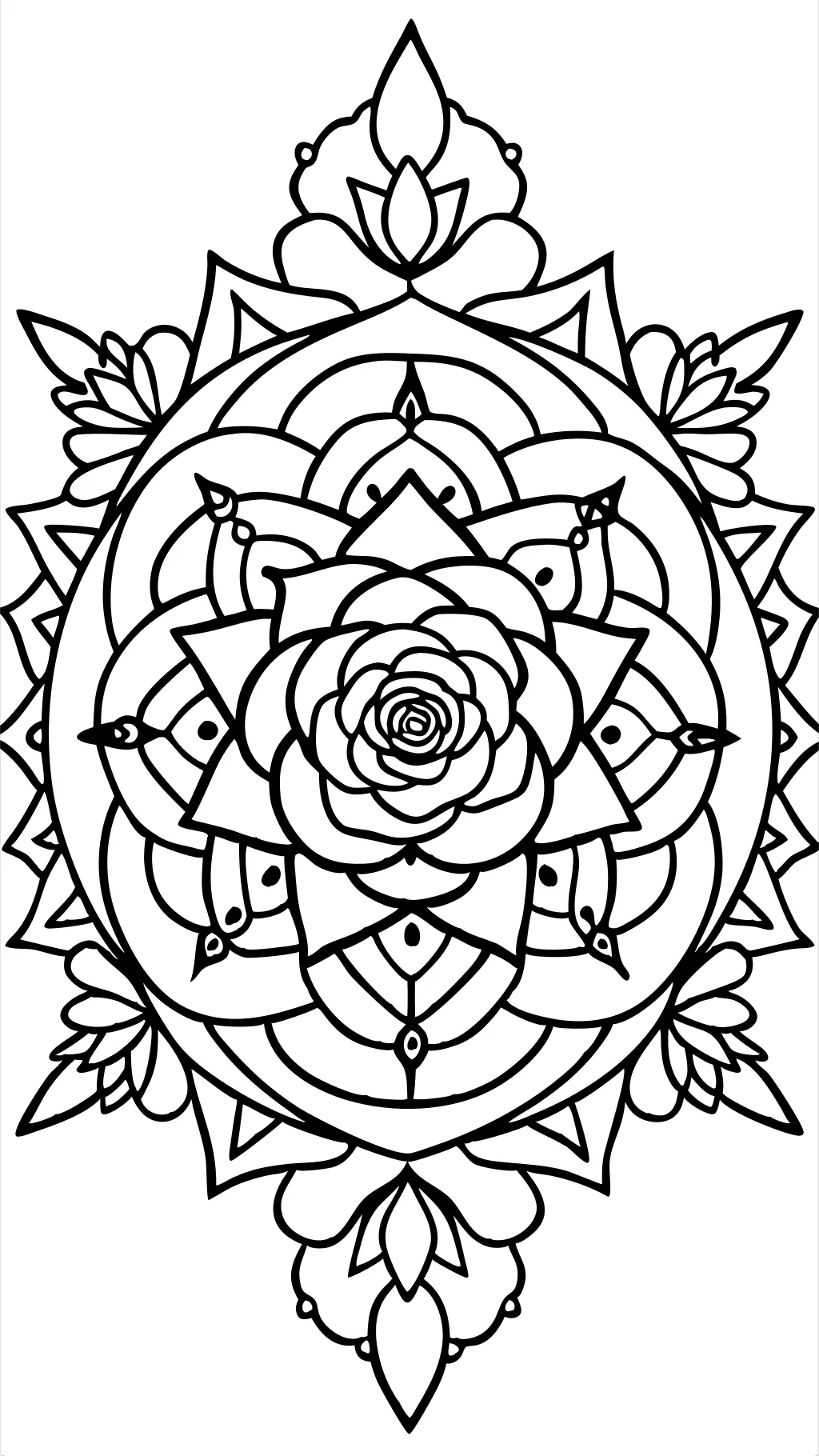 rose mandala coloring pages